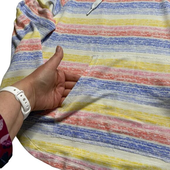 Kookaburra by UGG Light & Airy French Terry Lounge Hoodie Beach Stripes Sz L - Picture 6 of 15